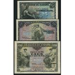 El Banco de Espana, 25 pesetas, 30 June 1906, (PIck 57a, 58a, 59a),