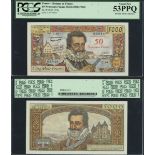 France, Banque de France, 50 Nouveaux Francs on 5000 francs, specimen, 30.10.1958, serial numbe...