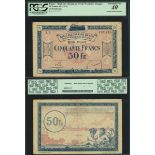 France, Franco-Belgian Railways Administration in Occupied German Territory, 50 francs, 1923, s...