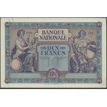 Banque Nationale de Belgique, a uniface trial/proof for a 10 francs, 1928 serie A, (Pick unreco...