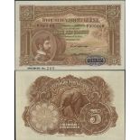 Republica Portuguesa, Angola, colour trial 5 angolares, 14 August 1926, serial number V 000000,...