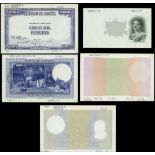 El Banco de Espana, obverse and reverse stage proofs for 5000 Pesetas (5), Barcelona, 28 Januar...