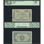 French Guiana, Banque de la Guyane, 1 franc, 1917, emergency issue, serial number 38360, (Pick...