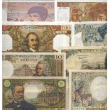 France, Banque de France, a group of 15 notes from the 1960's to the early 1990's,