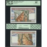 France, Tresor Public, 1000 francs, specimen, no date (1955), serial number O.00 000, (Pick M12...