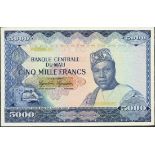 Banque Centrale du Mali, a printers archival obverse composite essay on card for a 5000 Francs,...