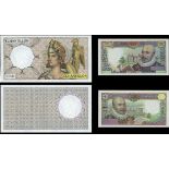 France, Banque de France, experimental note without denomination or date, fictitious serial num...