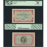 French Guiana, Banque de la Guyane, 2 francs, 1917, emergency issue, serial number 35620, (Pick...