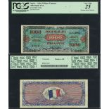 France, Allied Military Currency, 1000 francs, 1944, serial number 35034995, (Pick 120, Fayette...