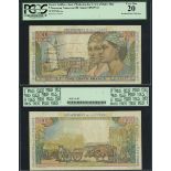 French Antilles, Institut d'Emission des Departements d'Outre Mer, 5 Nouveaux Francs on 500 Fra...