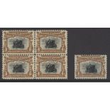United States 1901 Pan American Exposition 4c. black and brown, unmounted mint block of four,