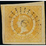 New South Wales 1854-59 Diadem Issue 8d. golden yellow/orange-yellow with enormous margins all...