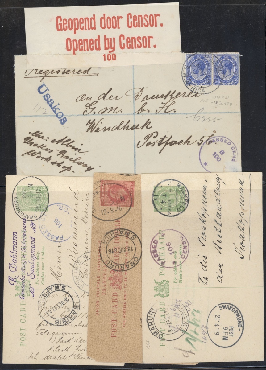 South West Africa South African Occupation Censored Mail: A collection of envelopes/cards (36,...