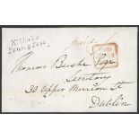 Great Britain Postal History 1840 (4 June) entire to Dublin, the address panel showing a very f...