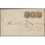 Malaya Straits Settlements 1857 (5 May) entire letter from Singapore to Hong Kong,