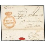 Great Britain Postal History 1824 (20 Jan.) entire letter from London to Dublin,