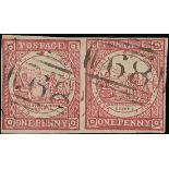 New South Wales 1850-51 Sydney Views 1d. Plate I, reddish rose pair, [6-7],
