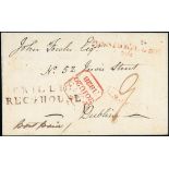 Great Britain Postal History 1828 (20 June) entire to Dublin endorsed "Post Paid" and rated "9"...