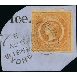 New South Wales 1854-59 Diadem Issue 8d. yellow-orange with small to large margins,