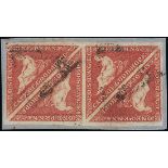 Cape of Good Hope 1855-63 White Paper 1d. deep rose-red block of four with clear to very large...