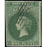 South Australia 1855 Printed in London 1d. dull green, large to very large margins all round an...