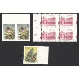 South Africa 1977 Definitive 4c. marginal pair, variety imperforate, 6c. (marginal) variety va...