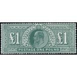 Great Britain King Edward VII Issues 1902-10 De La Rue £1 dull blue-green, unmounted mint;