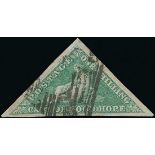 Cape of Good Hope 1863-64 De La Rue Issue 1/- bright emerald-green with good to large margins a...