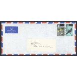 Anguilla 1967 "Independent Anguilla" 15c. and 25c. tied on 1967 (25 Nov.) airmail envelope (sl...