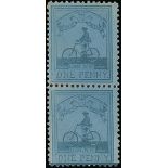 Cape of Good Hope Mafeking Goodyear 1d. pale blue on blue vertical pair, mint;