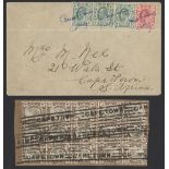 South Africa 1910 (c.) envelope to Cape Town bearing Transvaal ½d. yellow-green (3) and 1d. sc...