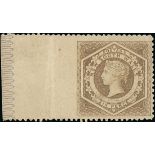 New South Wales 1860-72 Diadem, perf 12 6d. grey-brown, imperforate between stamp and margin a...