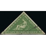 Cape of Good Hope 1855-63 White Paper 1/- bright yellow-green,