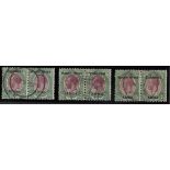 South West Africa 1924 (29 June) Setting IV 2/6d. purple and green horizontal pairs (3),