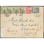 Basutoland The Cape Post Office Period Leribe (Thlotse Heights) 1895 (21 Mar.) envelope registe...