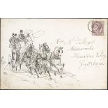Great Britain Postal History 1891 (22 Dec.) local Caterham envelope franked by1881 1d. with a b...
