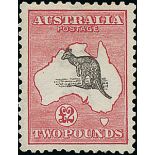 Australia 1913 first watermark £2 black and rose, well-centred and of good colour, fine mint.