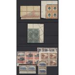 South Africa A selection with 1926-27 Pretoria ½d. upper right corner block of four with the r...