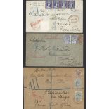 Natal 1882 Heckler envelope registered to Nova Scotia bearing 1872 3d. bright blue (4, another...