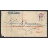 Samoa 1895 (24 Apr.) envelope registered to Arbroath,