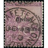 Basutoland The Cape Post Office Period Mafeteng 1890 British Bechuanaland 1885 issue 6d. reddis...