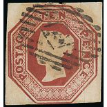 Great Britain 1847-54 Embossed 10d. brown, cut-square, just touched at foot,