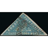 Cape of Good Hope 1861 Woodblocks 4d. pale milky blue, close to very large margins nearly all r...