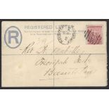 Basutoland The Cape Post Office Period Incoming Mail 1893 (8 Dec.) 4d. G size registered envelo...
