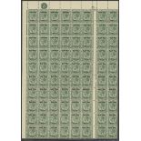 South West Africa 1923 (1 Jan.-17 June) Setting I ½d. Plate 5 block of forty, lower left and lo...