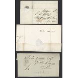 Great Britain Postal History 1785-1837 entires or entire letters (9) with Irish Provincial name...