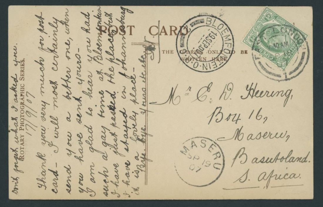 Basutoland The Cape Post Office Period Later Cape Period 1905-10 selection of covers/cards, pic...