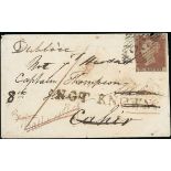 Great Britain Postal History 1847 (17 Oct.) envelope to a Captain with the 8th. Hussars at Cahi...