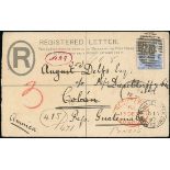 Basutoland The Cape Post Office Period Mohaleshoek 1897 (17 Nov.) 4d. G size registered envelop...