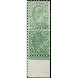 Great Britain King Edward VII Issues 1902-10 De La Rue ½d. yellowish green, variety doubly prin...